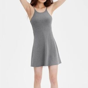 Girlfriend Collective UPF 50+ Naomi Workout Dress Gravel Heather xl Golf Tennis